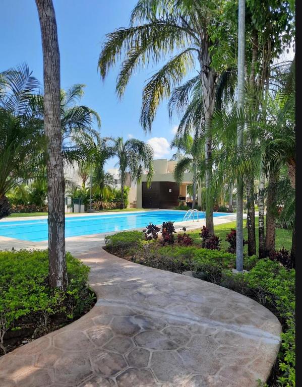 Casa Cancún في كانكون: منتجع مع حمام سباحة وأشجار النخيل