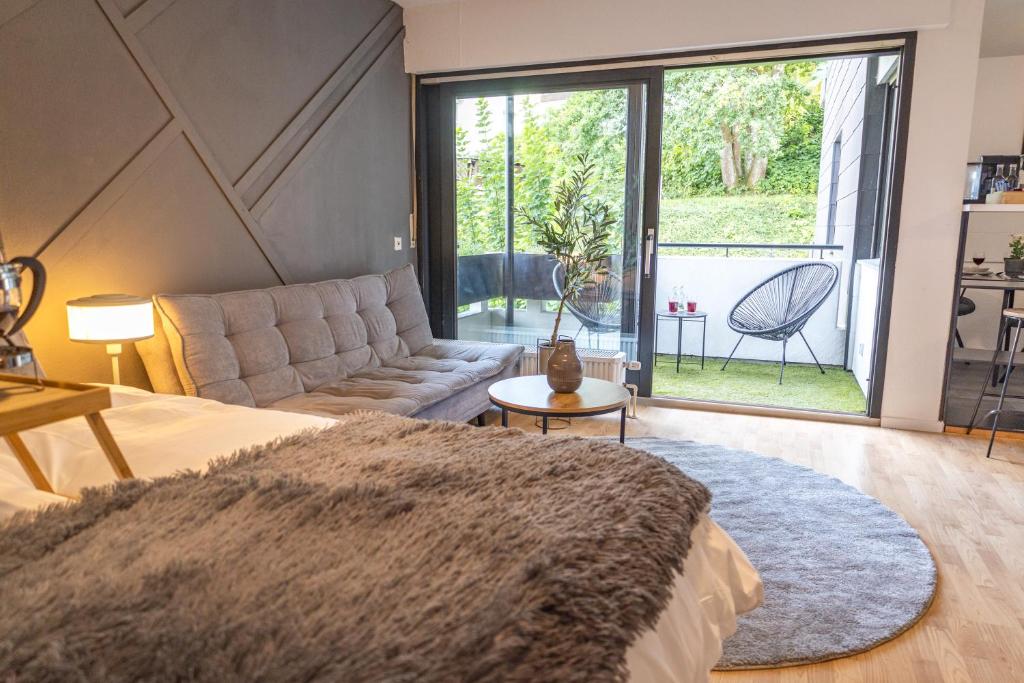 Ένα ή περισσότερα κρεβάτια σε δωμάτιο στο Stilvolles Apartment in Siegen