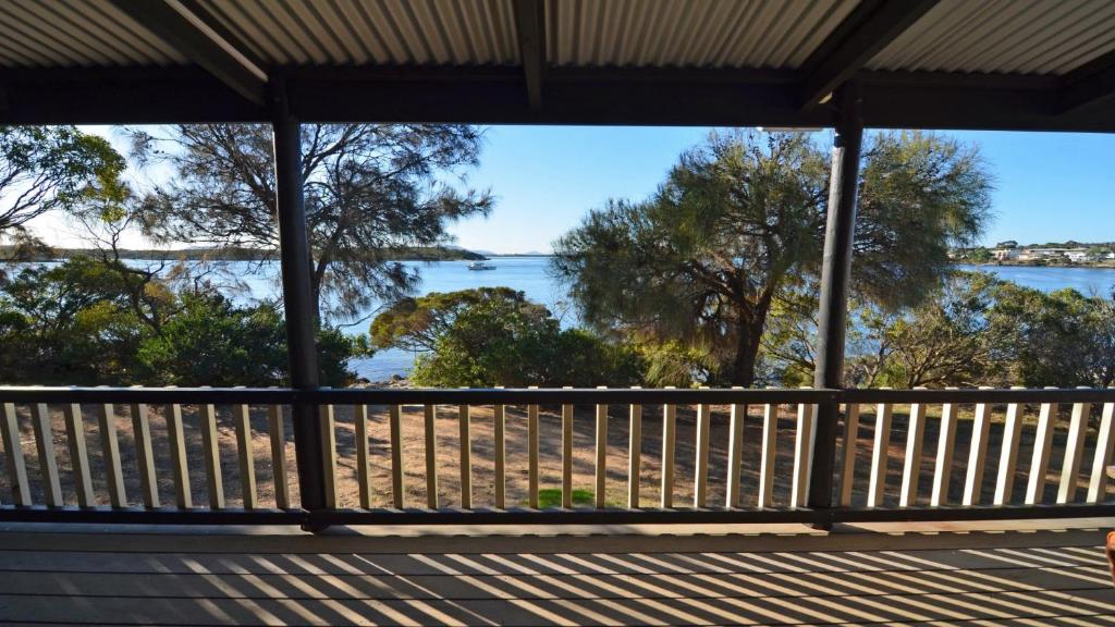 a view of the water from the porch at CDC-625 Beach House incl.rear 2BR studio in Coffin Bay