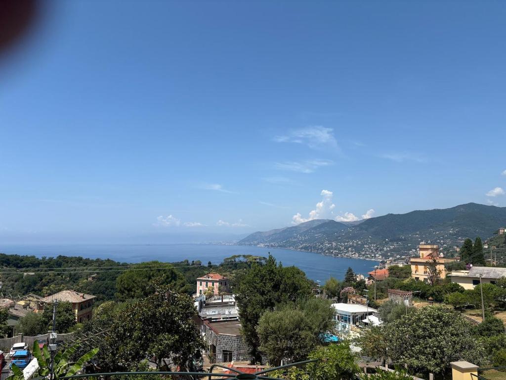 a view of the lake from a city at Garden Seaview Camogli in Camogli