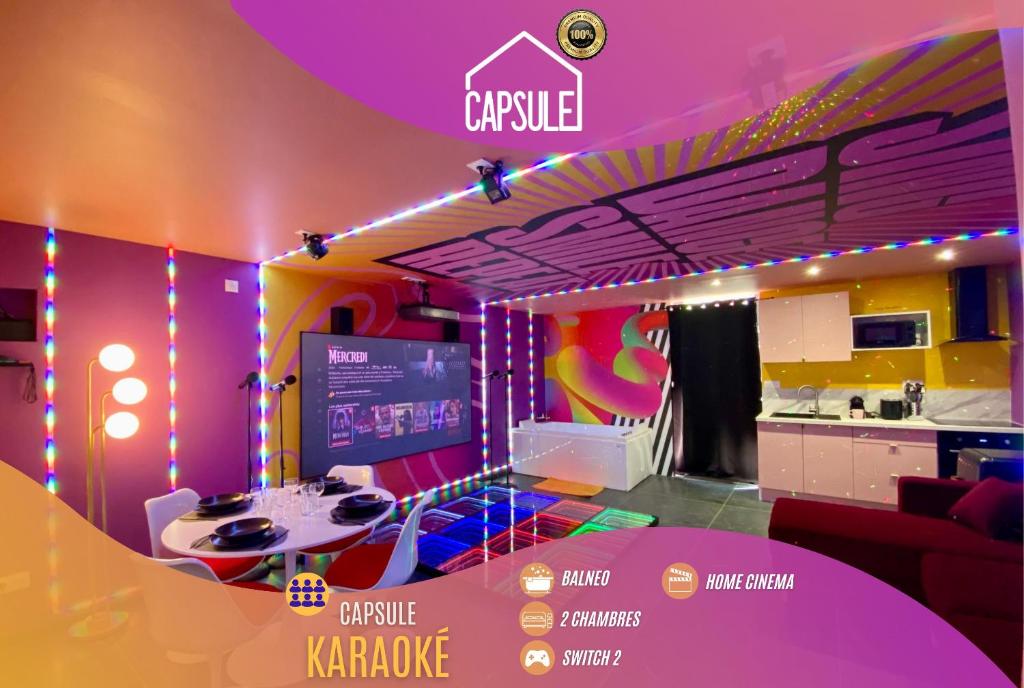 Dapur atau dapur kecil di Capsule Karaoke - Jacuzzi - Nintendo Switch 2 - Projecteur