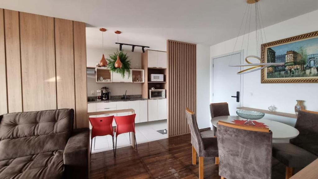 Nhà bếp/bếp nhỏ tại Ap Recreio Junto ao Shopping a 1 km da praia