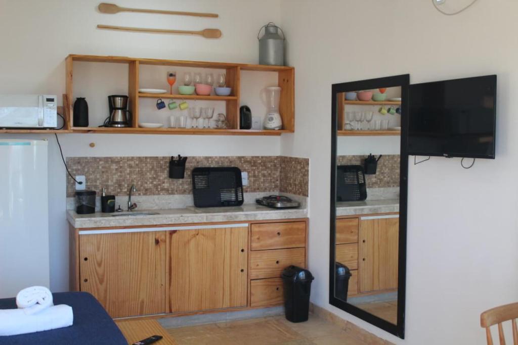 Kuchyň nebo kuchyňský kout v ubytování Pousada Village Gostoso