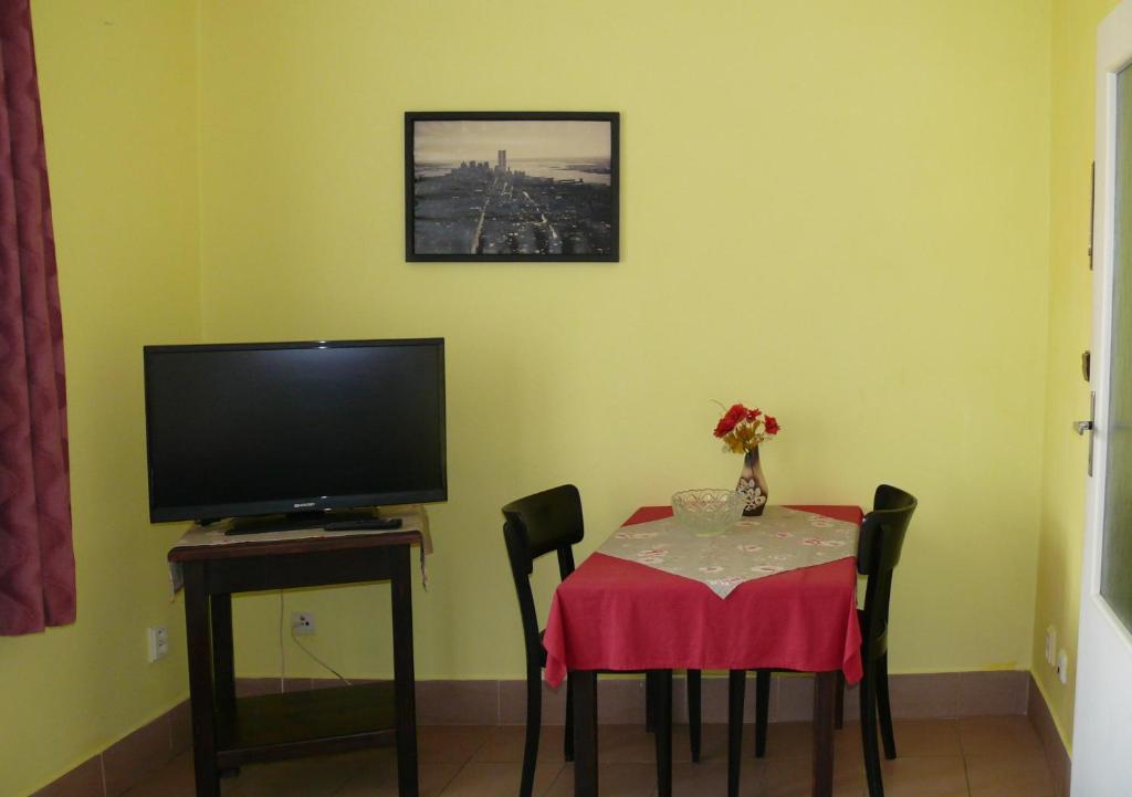 TV a/nebo společenská místnost v ubytování Pension a restaurace Rudolec
