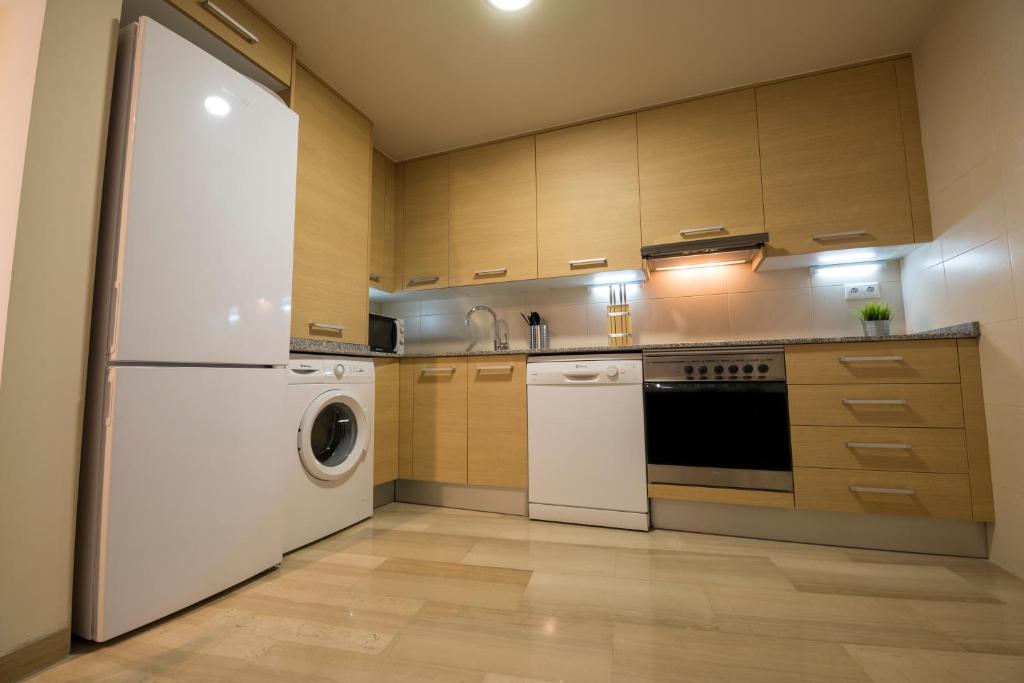 Kuchyň nebo kuchyňský kout v ubytování Apartaments Peronel.la