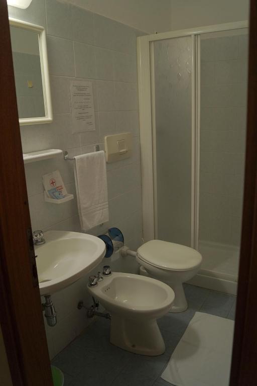 Koupelna v ubytování Hotel Stazione
