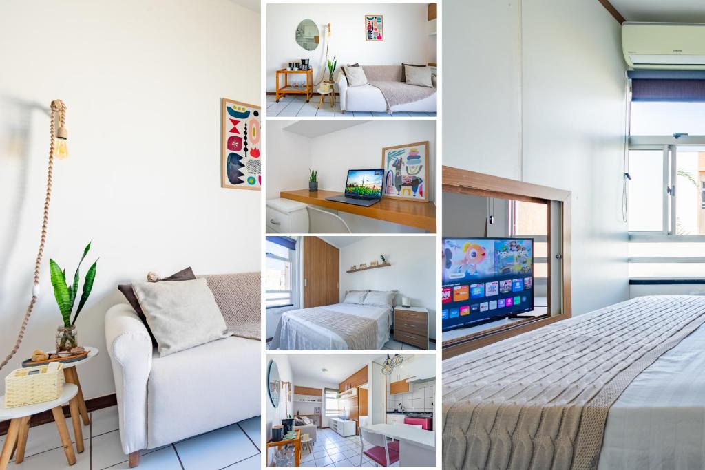 ブラジリアにあるAsa Norte com garagem e elevador 4 km da Esplanadaのホテルの部屋の写真のコラージュ