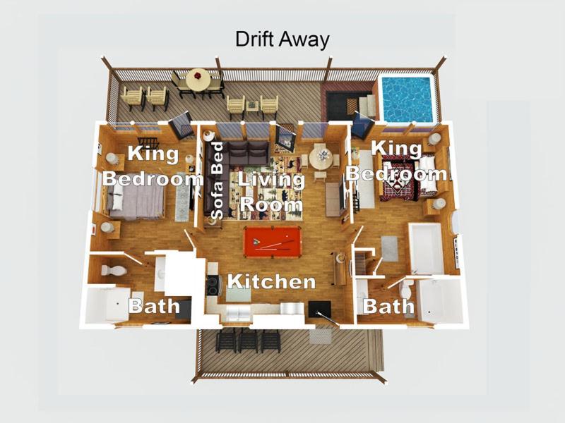 Seaton SpringにあるDrift Away by American Patriot Getawaysの間取り図