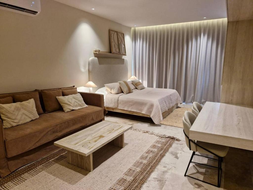 Ένα ή περισσότερα κρεβάτια σε δωμάτιο στο Beautiful Studio Puerto Morelos