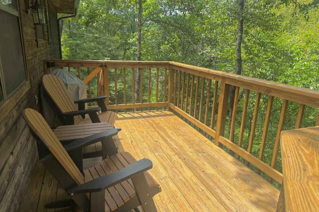 En balkon eller terrasse på Smoky Snuggle Spot