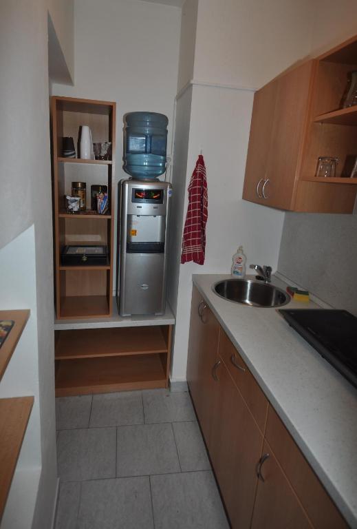 Kuchyň nebo kuchyňský kout v ubytování Hotel Na Hradbách