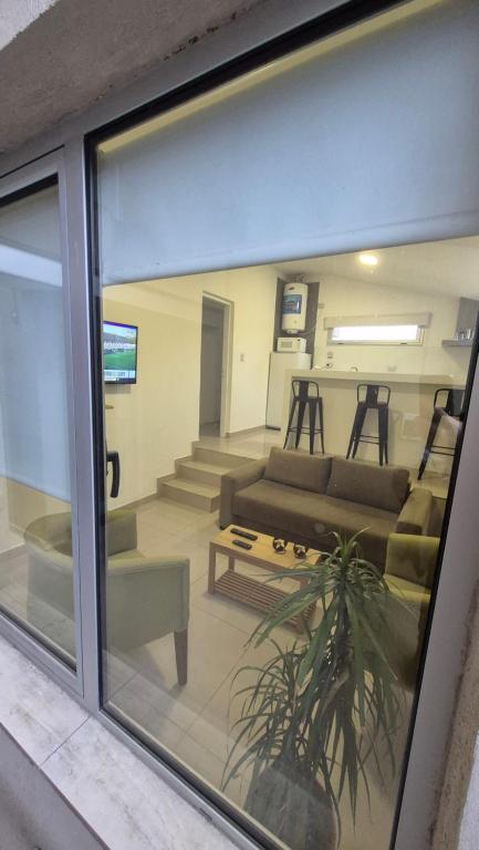 a view of a living room from a window at Departamento Elena 2 in Santa Rosa