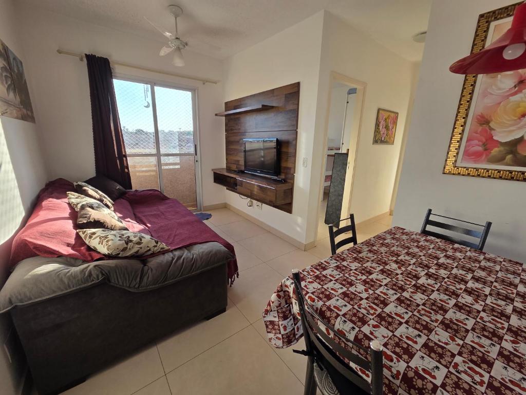 Ένα ή περισσότερα κρεβάτια σε δωμάτιο στο Apt 8 min do centro de Piracicaba, 30 min Thermas São Pedro