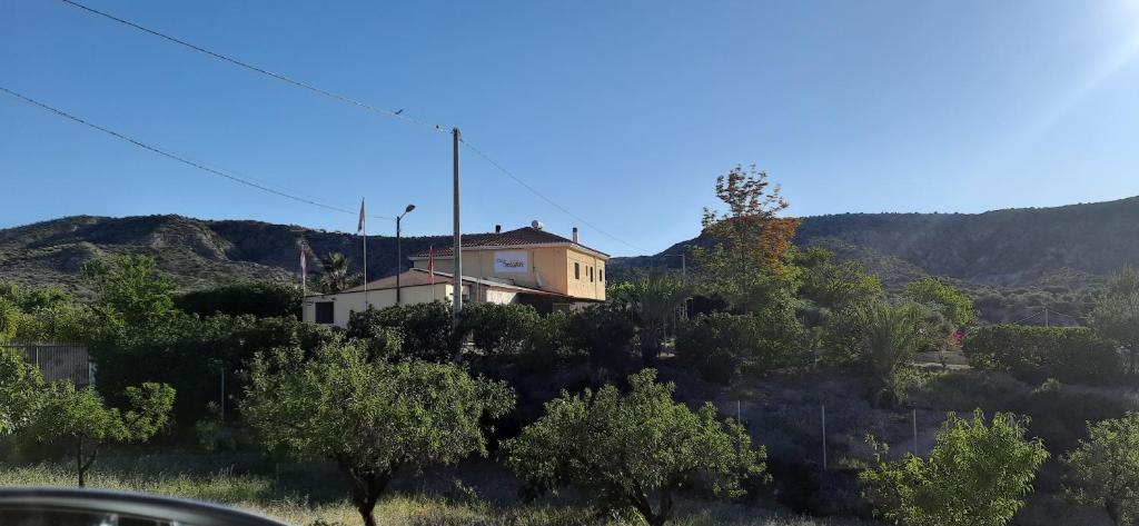 a house on the side of a hill with trees at Mas Solana in Huércal-Overa