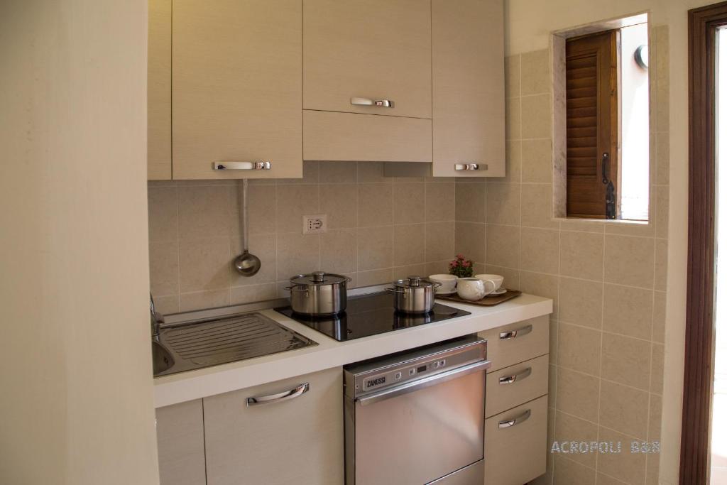 Kuchyň nebo kuchyňský kout v ubytování Residence Acropoli