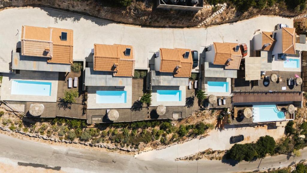 an aerial view of a house on the beach at Eunoia Porto Katsiki in Áyios Nikólaos Nirás