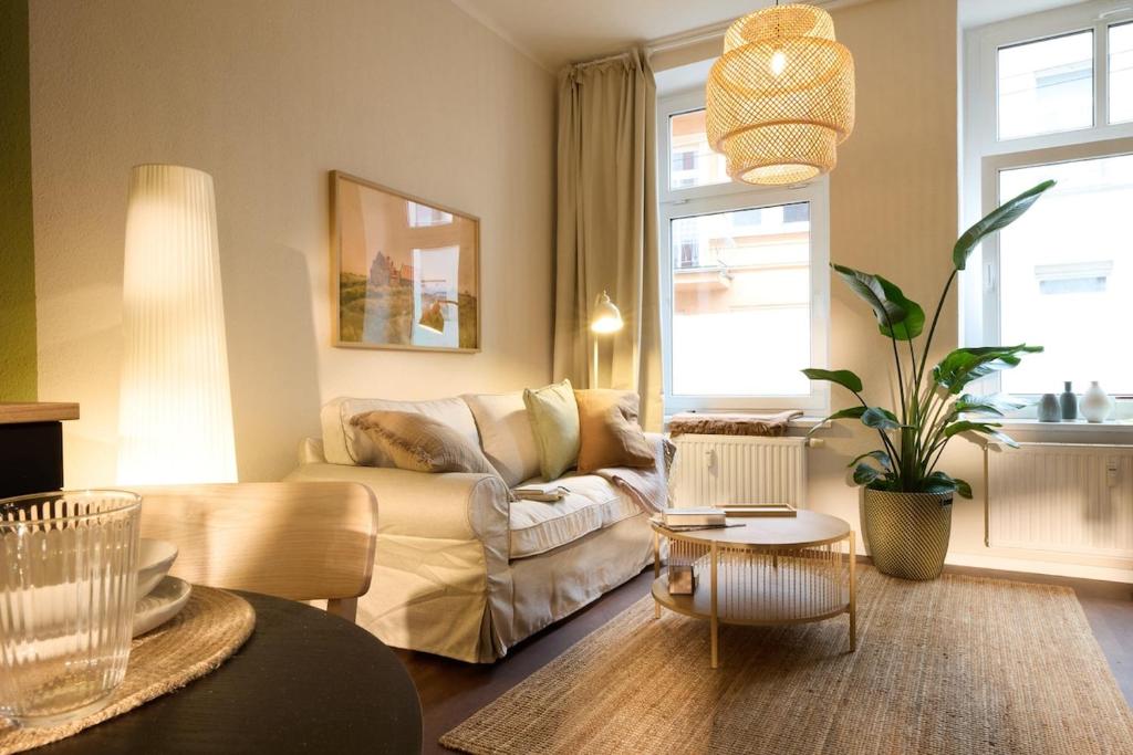 Posezení v ubytování Little Loft im Herzen Schwerins