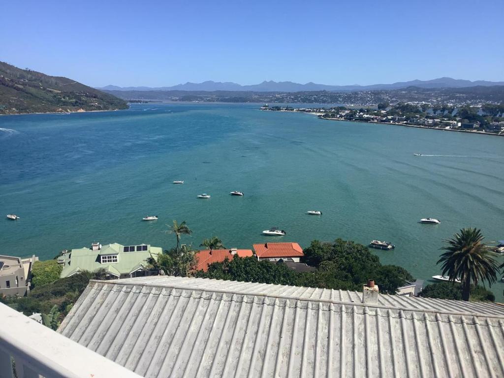 a view of a large body of water with boats in it at Lagoon View Guest Suite in Knysna