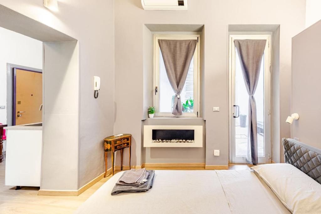 Postel nebo postele na pokoji v ubytování Appartamento il Borgo