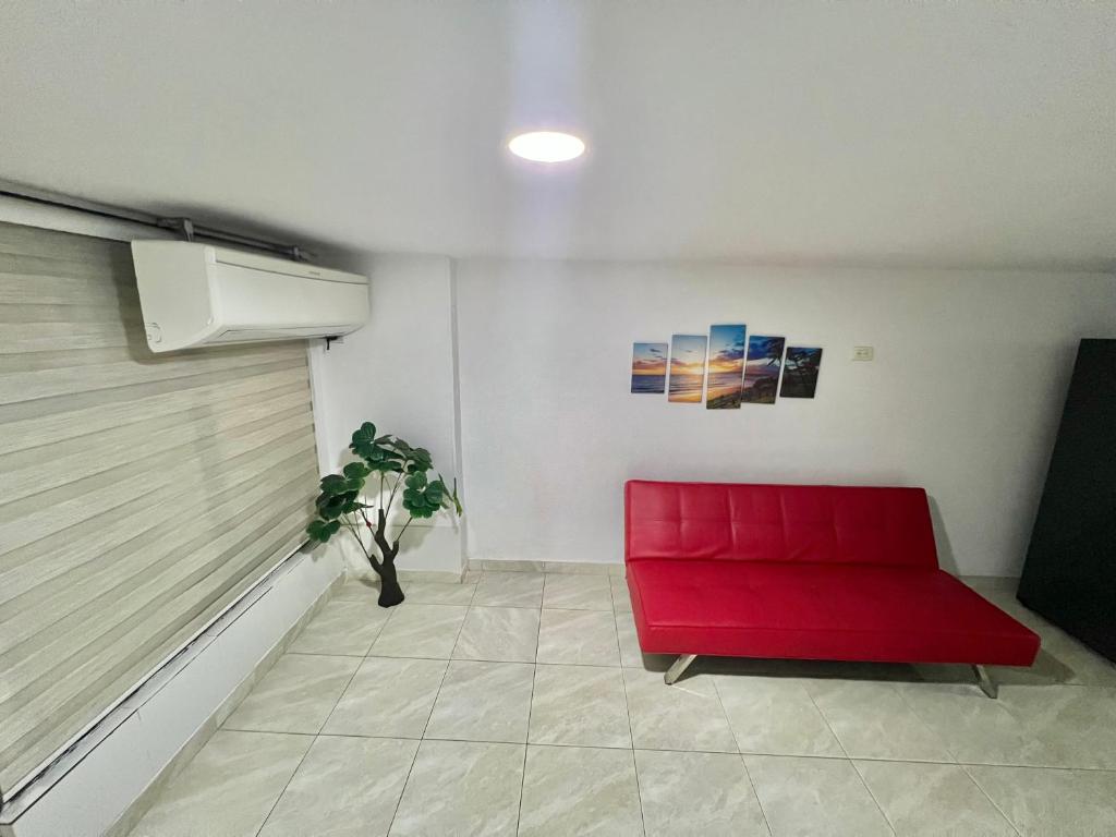 Istumisnurk majutusasutuses Apartaestudio en el Rodadero frente al mar