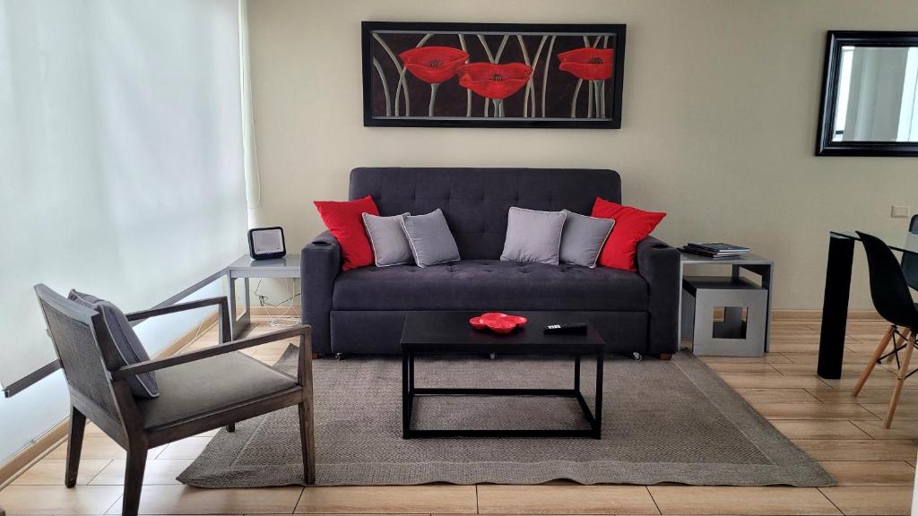 Posezení v ubytování Acogedor 2BR Miraflores - Tovar