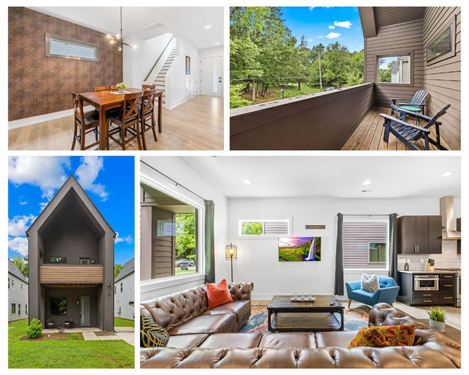 a collage of pictures of a house at Modern new 4BR Home near NoDa & Downtown in Charlotte