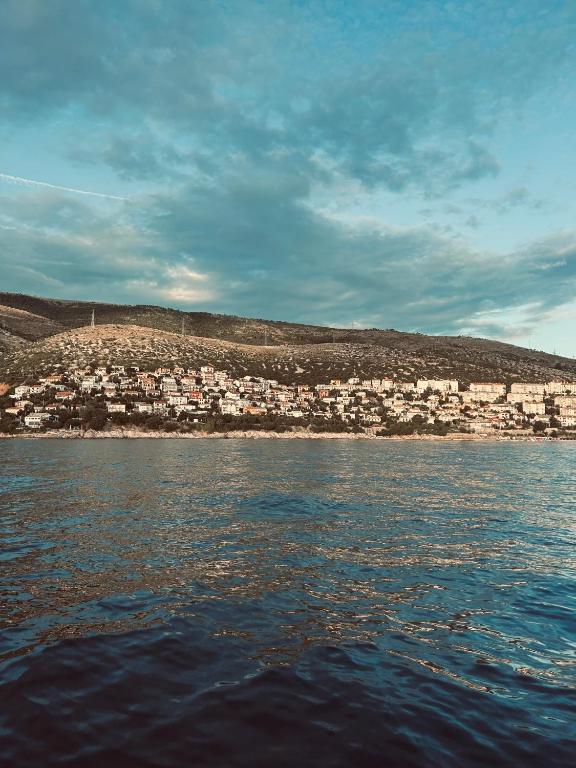 a view of a city from the water at Apartment Bepo in Senj