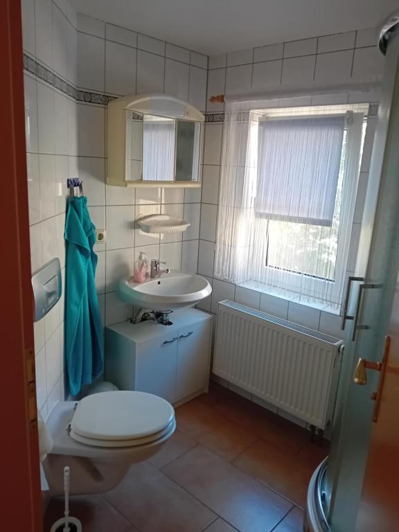 Koupelna v ubytování Ferienwohnung Gartenblick