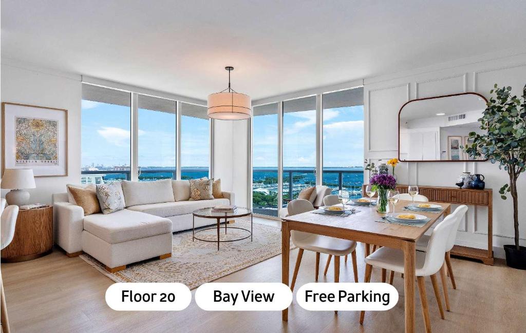 a living room with a couch and a table at MVR-No More Hassles-Just Peace & Luxury in Miami