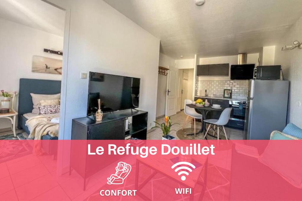 TV a/nebo společenská místnost v ubytování expat renting - Le Refuge Douillet- Confort - Wifi