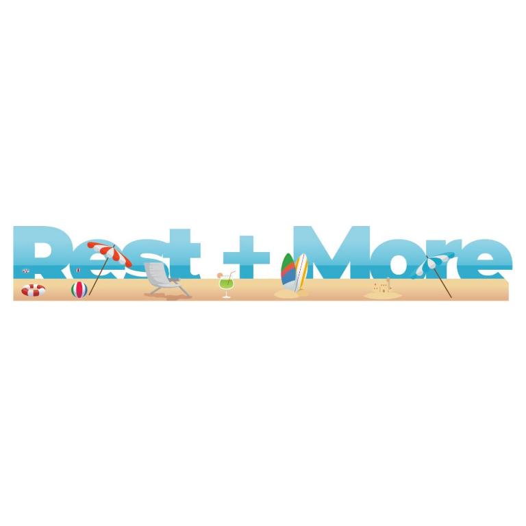 a wooden shelf with the word bae moore at Rest Plus More in Pula