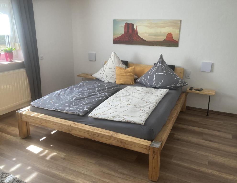 Postel nebo postele na pokoji v ubytování Angie's Ferienapartment