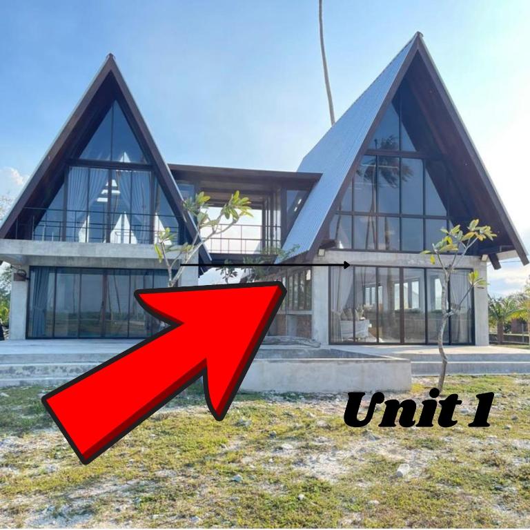 a house with a red arrow in front of it at 1 Unit 'Rumah Singgah' Minimalist Concept House in Kg Mangkok, Penarik Terengganu in Kampong Mangkok