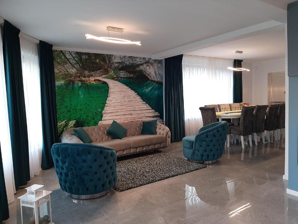 Χώρος καθιστικού στο Casa Evelin