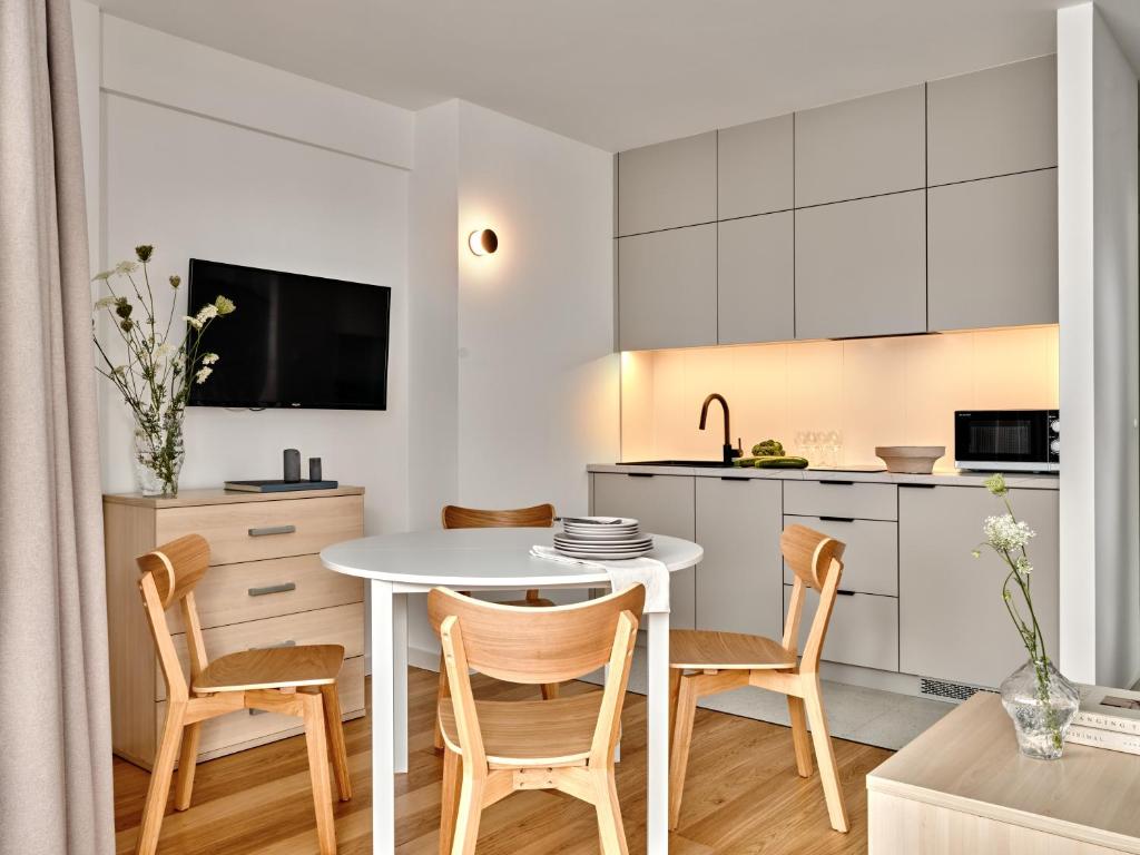 Кухня или мини-кухня в Apartamenty Media Park
