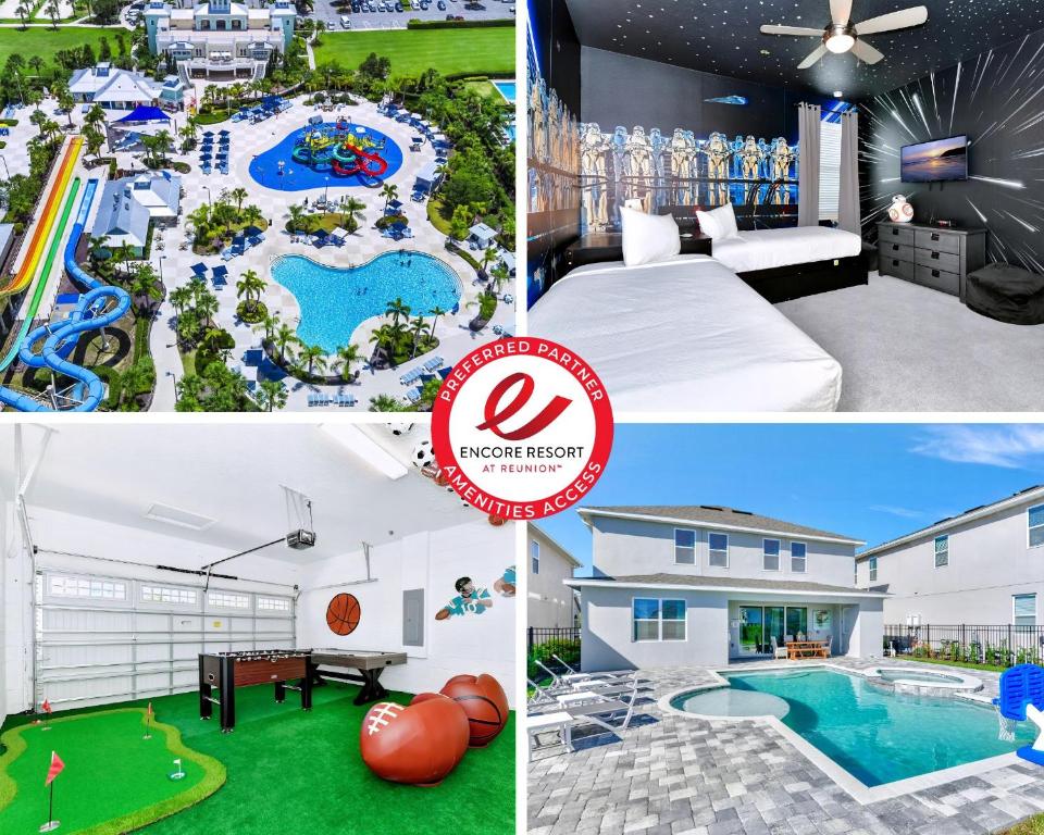Бассейн в Stylish Home With Themed Rooms, Game Room And Waterpark & Resort Access Near Disney At Encore Resorts Reunion - 267Sf или поблизости
