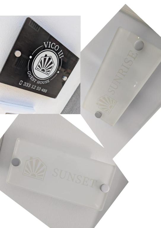 a white box with a logo on the side at Vico Terzo Guest House in Deliceto