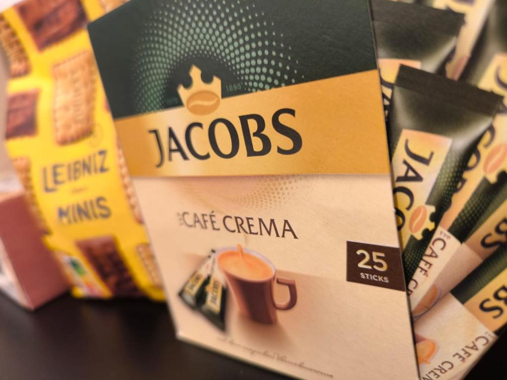 a box of coffee creams on a table at 2RoomStay in Delmenhorst