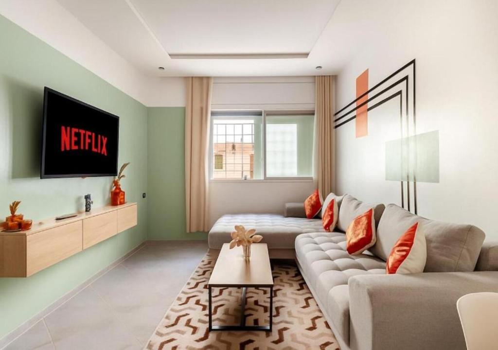 Posezení v ubytování Rabat CAN stadium Agdal confort 2 ch, Wi-Fi, clim, parking