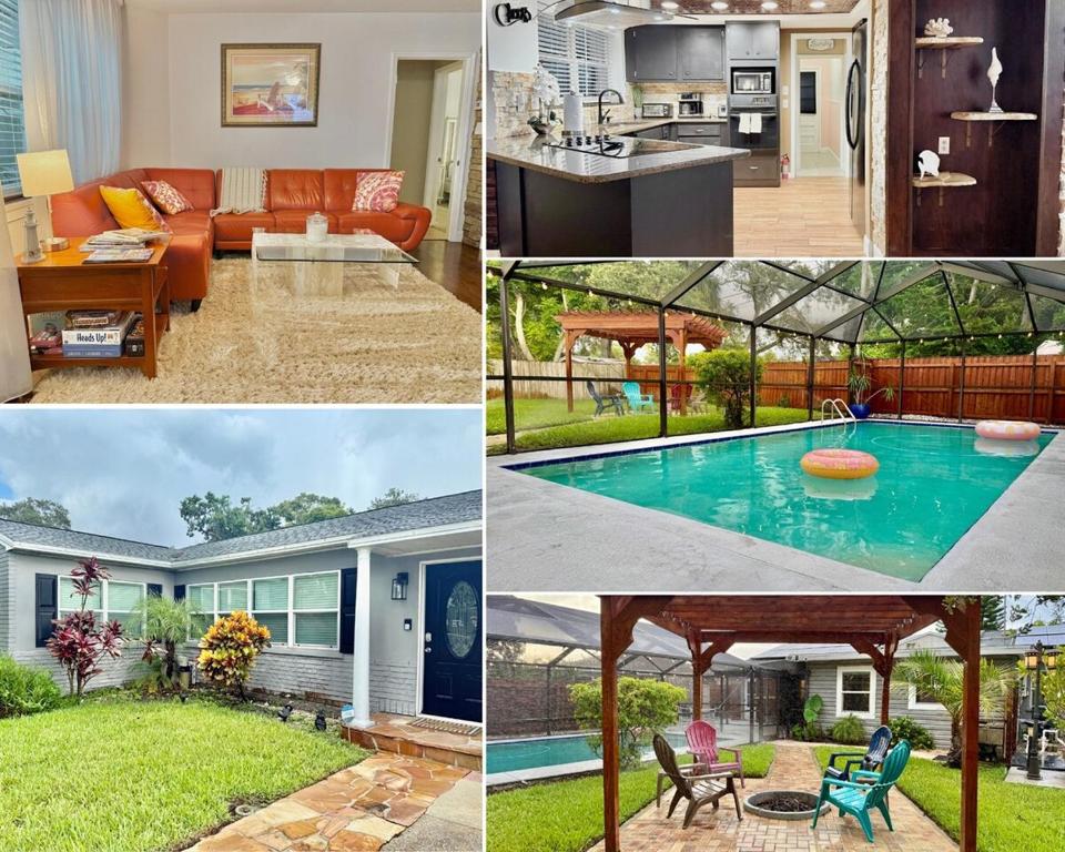 クリアウォーターにあるCharming Clearwater Home with Pool Close to Beachesの池のある家の絵画集