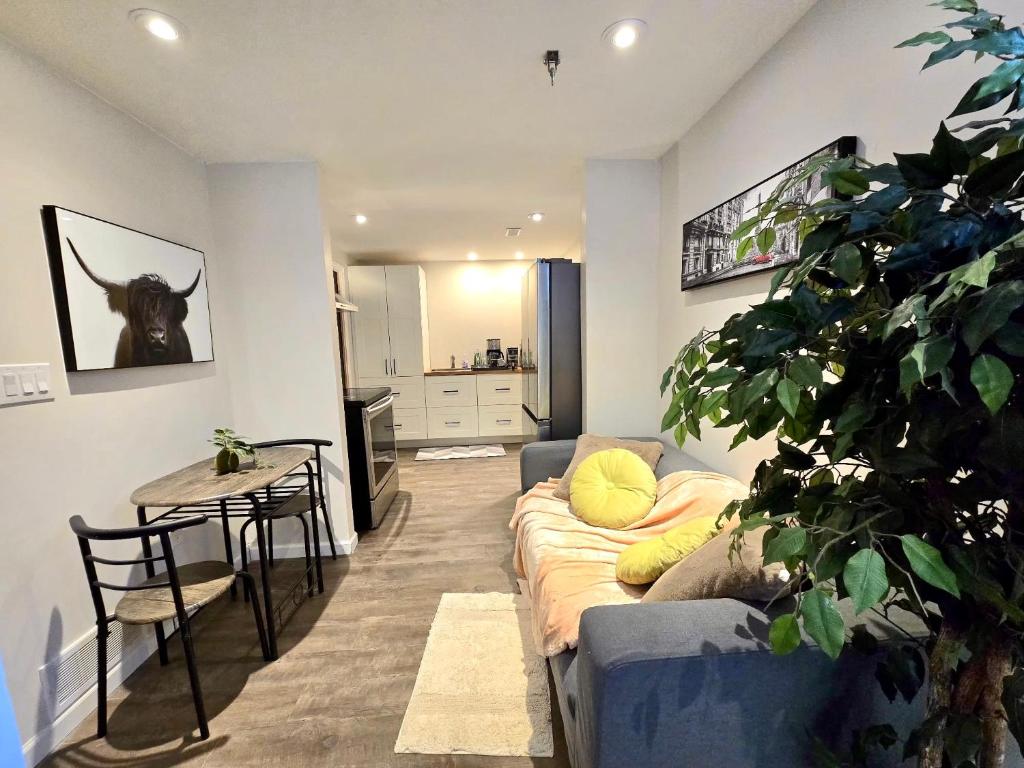 Χώρος καθιστικού στο Cozy,spacious basement suite in Cambridge near 401