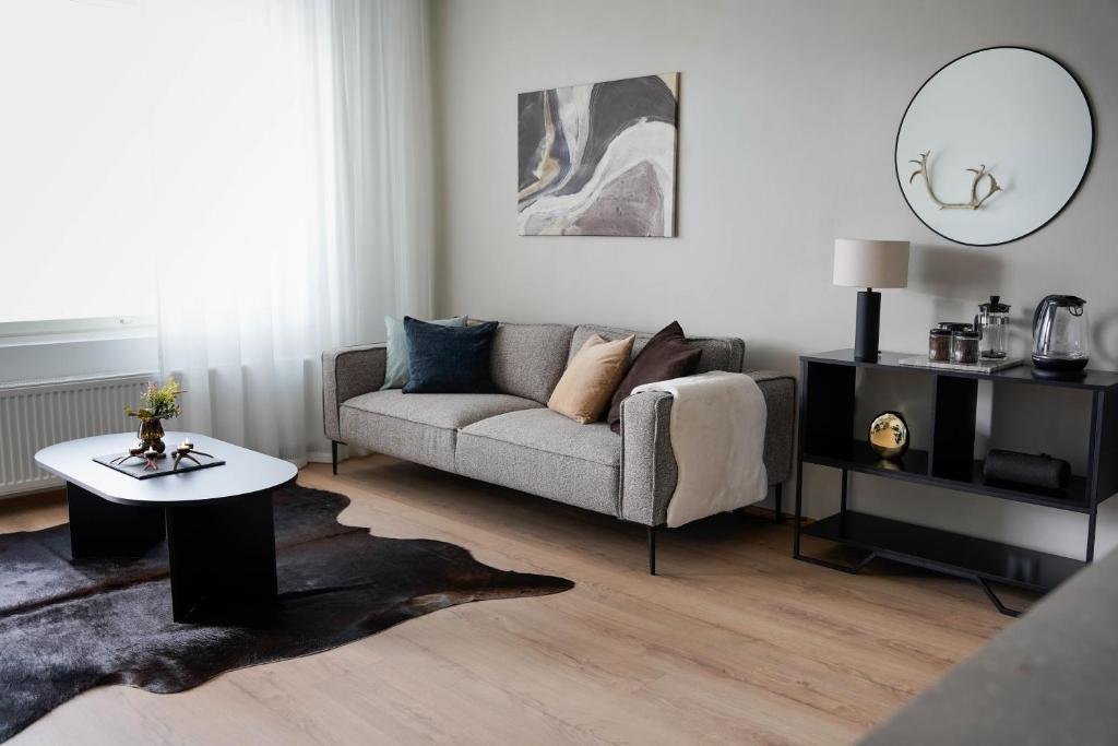 Χώρος καθιστικού στο Premium Apartment With Sauna & Parking - Lapnest