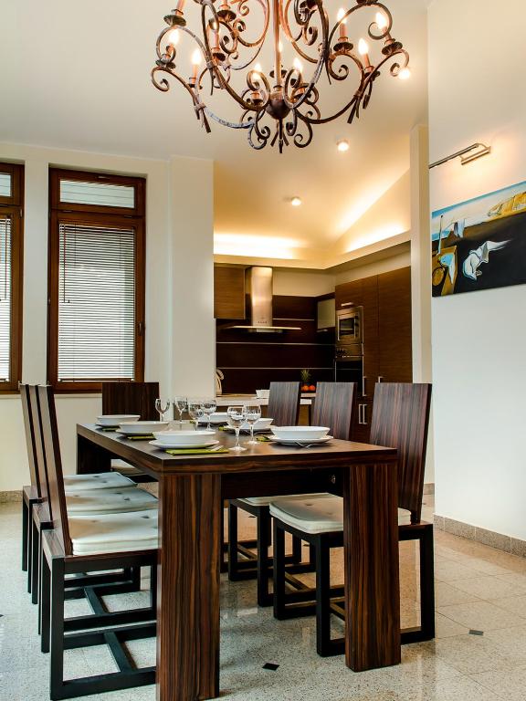 Kuchyň nebo kuchyňský kout v ubytování Sopocki Dwór Apartments