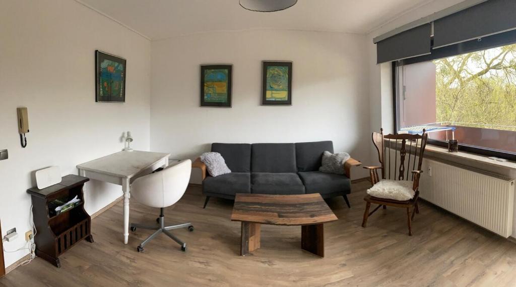 Χώρος καθιστικού στο Wohnung mit Blick auf die Nied