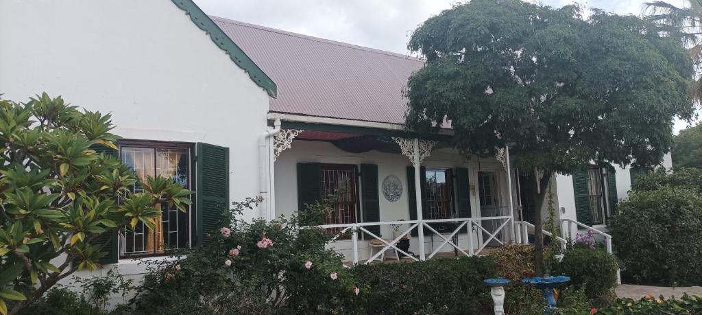 a white house with a tree in front of it at Villa Ulrika - McGregor in McGregor