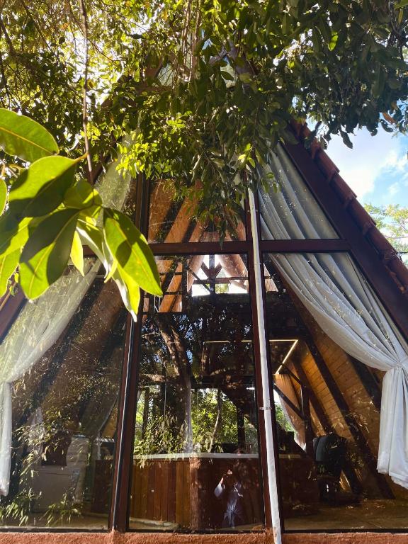 En have udenfor Pousada paz e tranquilidade Chalé Lua Cheia