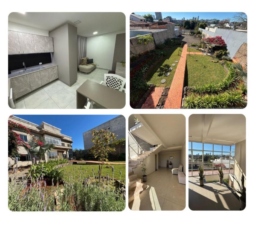 a collage of pictures of different houses andyards at Apartamento em Foz do Iguaçu, Ravello Residencial in Foz do Iguaçu