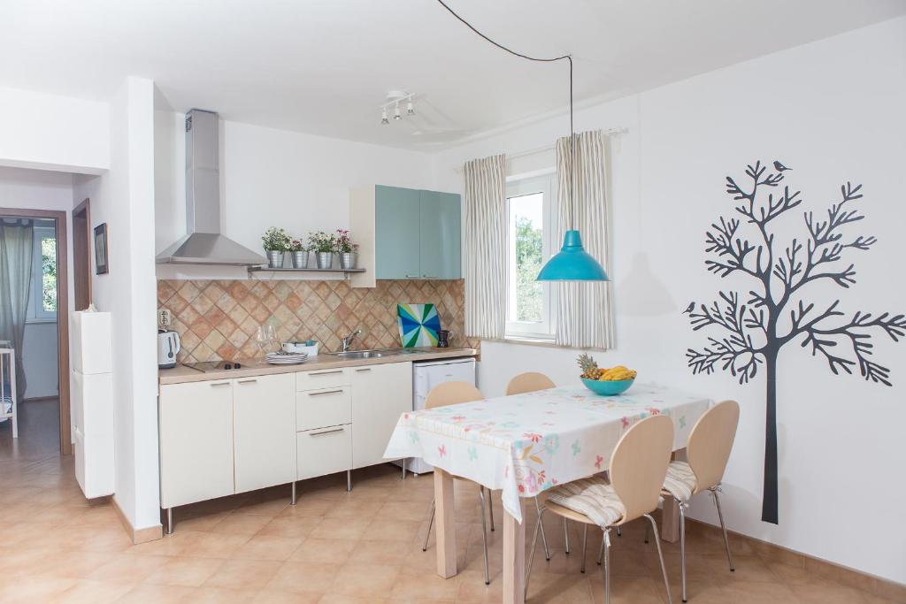 Kuchyň nebo kuchyňský kout v ubytování Apartments Roža