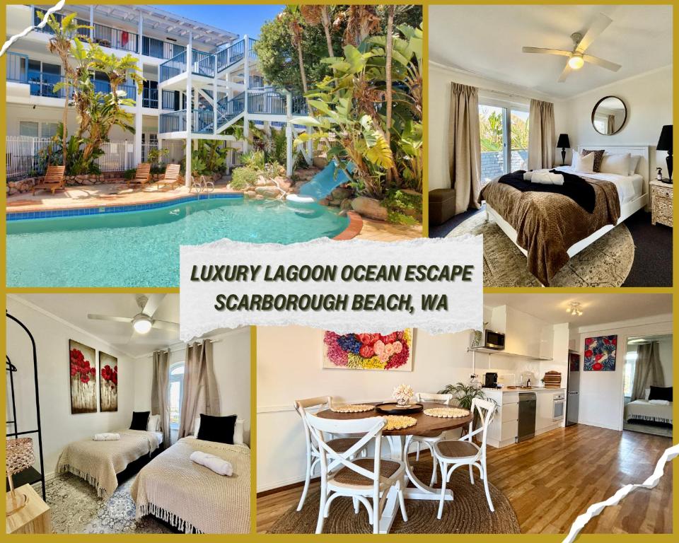 パースにあるLuxury Lagoon Ocean Escape - 2br Sofabed Sleep 6!の家の写真のコラージュ
