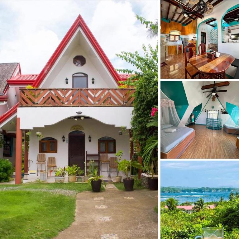 a collage of photos of a house at Casa De Moore - Ocean & Garden View Siargao in General Luna
